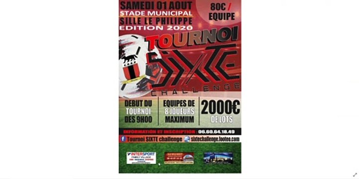 Tirage au sort des poules du TOURNOI SIXTE CHALLENGE du 01/08/2020 à SILLÉ LE PHILIPPE
