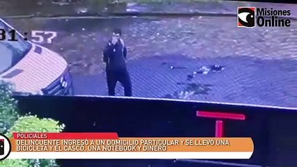 Delincuente ingresó a un domicilio particular y se llevó una bicicleta y el casco, una notebook y dinero