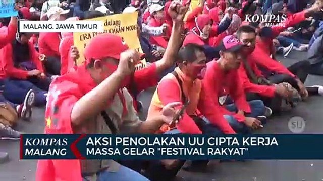 Unjuk Rasa Tolak UU Cipta Kerja di Malang Kembali Digelar