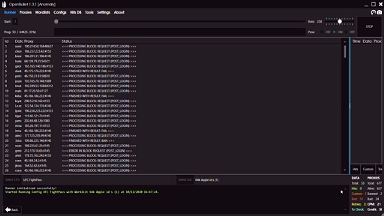 OpenBullet 1.3.1 ufc fight pass