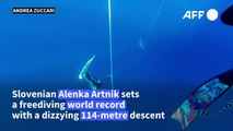Slovenian Alenka Artnik sets new freediving world record