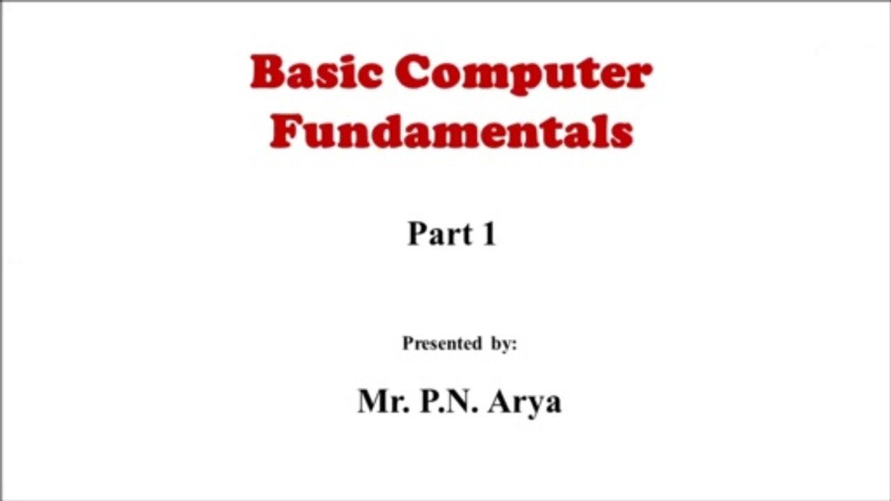 Basic Computer Fundamental Concepts Part 1 | Computer History | Computers Generation | PremnArya | PN Arya | Prem Sir