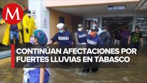 Siguen labores de ayudas tras inundaciones en Tabasco
