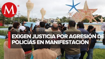 Protesta por disparos en manifestación de Cancún