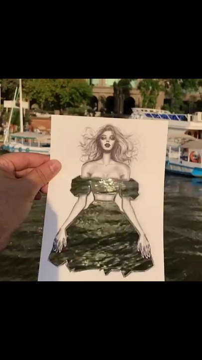 These Sketch Dresses Blend In Perfectly With Reality