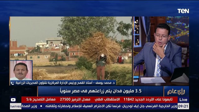رأي عام | رئيس المركزية للشؤون الزراعية: مصر تنتج 9 مليون طن قمح سنويا وتستهلك 14 مليون طن