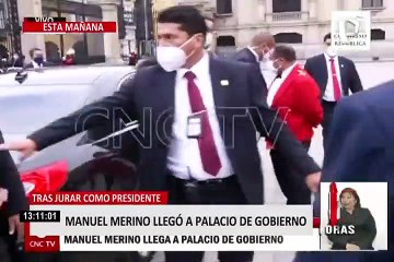 Así fue llegada de Manuel Merino a Palacio de Gobierno tras jurar como presidente