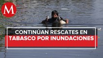 Continúan inundaciones en Tabasco
