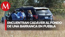 Hallan cadáver dentro de barranca en Puebla