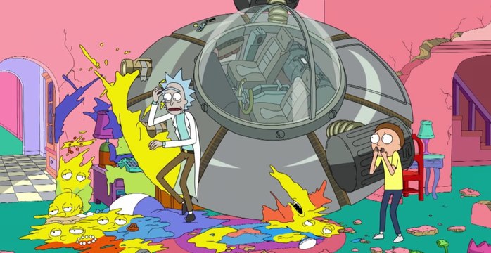 Rick and Morty - Clip The Simpsons Couch Gag (English) HD