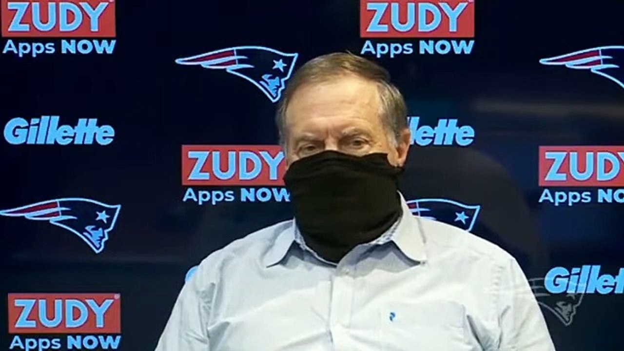 Bill Belichick reacts to New England Patriots v...