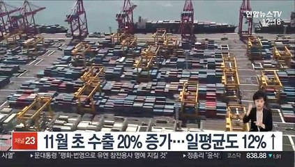 11월 초 수출 20% 증가…일평균도 12%↑