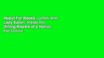 About For Books  Lunch with Lady Eaton: Inside the Dining Rooms of a Nation  For Online