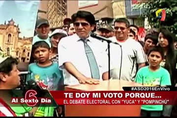 Limeños defienden su voto en un candente debate callejero con los cómicos ‘Yuca’ y ‘Pompinchú’