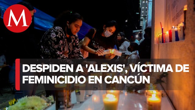 Con velas, flores y demanda de justicia, familiares dan último adiós a Alexis en Cancún