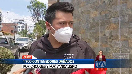 Contenedores dañados por choques y por vandalismo