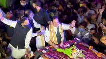 Nadda reaches BJP headquarters for Bihar poll celebrations