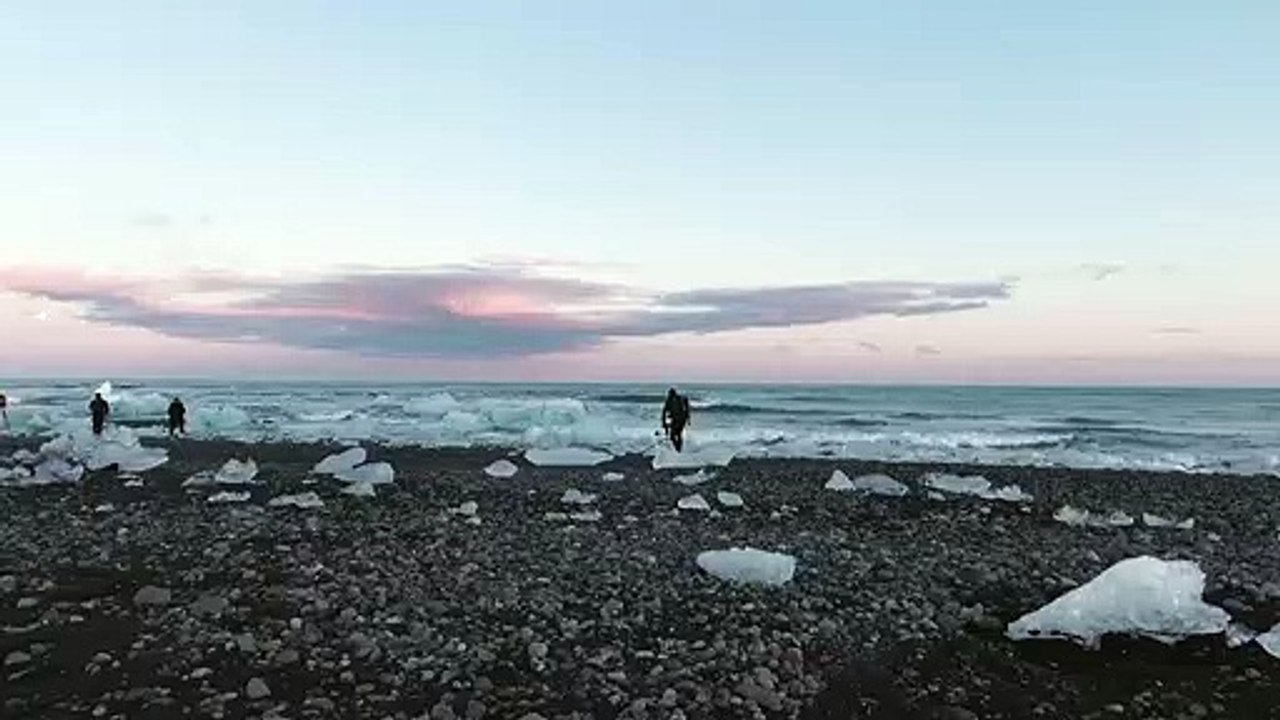 Photographers at a frozen beach natural beautiful royalty Free Stock no copyright video Free for commercial use dron dron aerial view