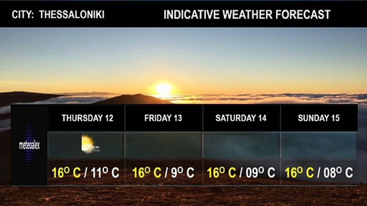 THESSALONIKI FORECAST WEDNESDAY 11 11 2020