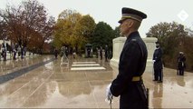 Donald Trump and Melania visit Arlington Cemetery to lay wreath on Veterans Day