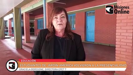 Estudiantes de Jardín América volvieron a la presencialidad
