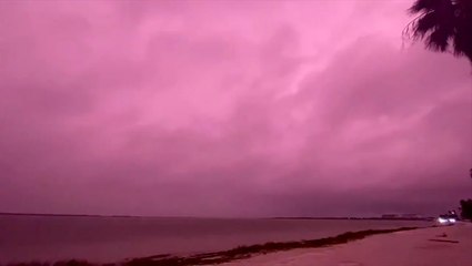 Eta causes sky to glow purple at sunset