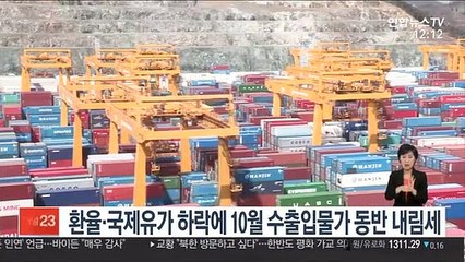 환율·국제유가 하락에 10월 수출입물가 동반 내림세