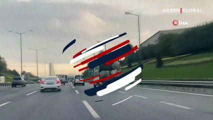 TEM'de korku saçan kamyonet kamerada