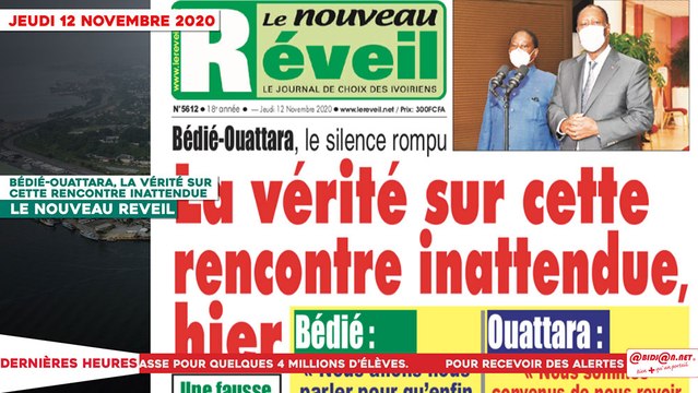 Le Titrologue du 12 Novembre 2020: Bédié-Ouattara, la vérité sur cette rencontre inattendue