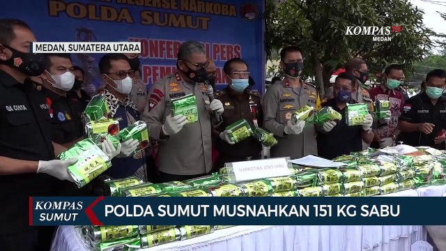 Polda Sumatera Utara Musnahkan 151 Kg Sabu