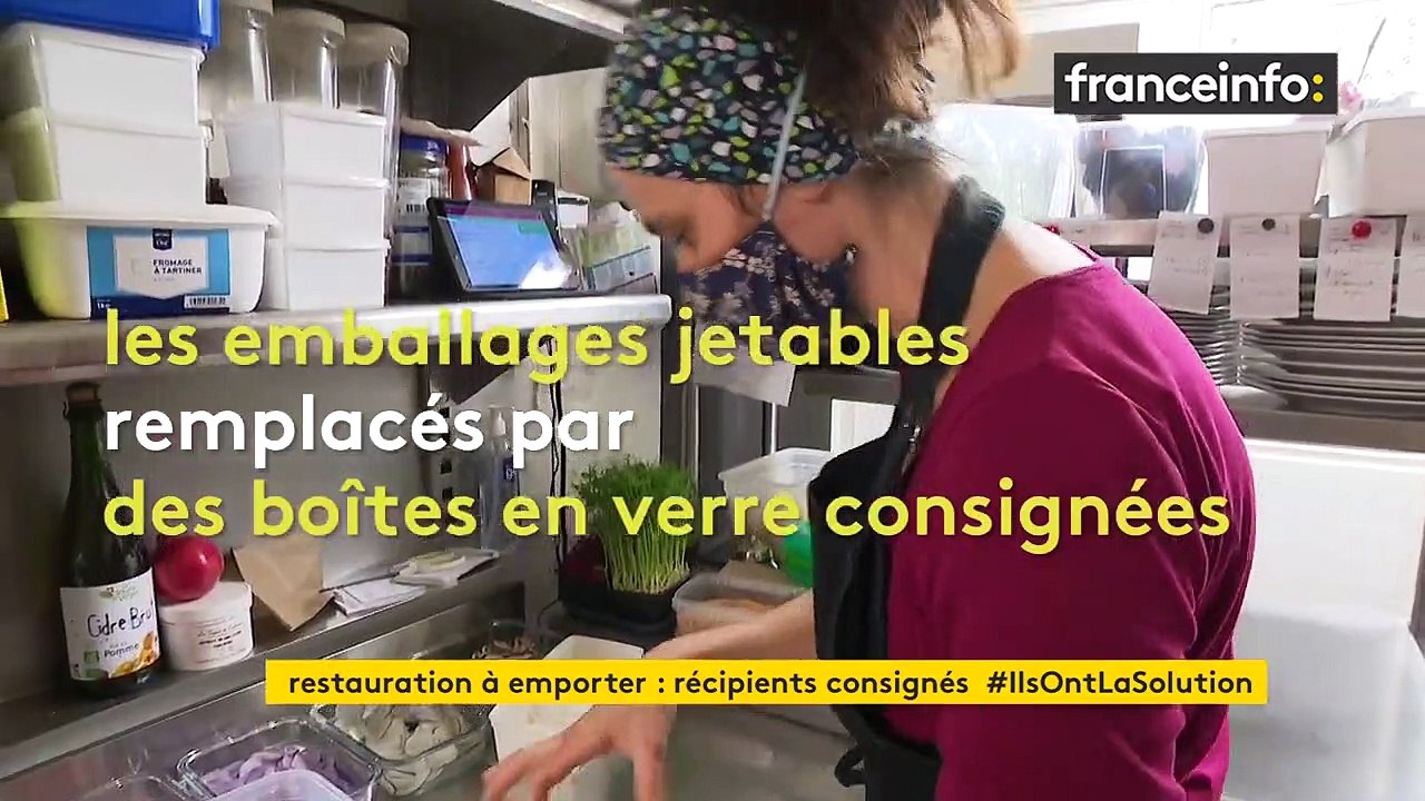 À Grenoble, des boîtes en verre sont proposées lors des ventes en emporter, pour réduire l'utilisation de plastique à usage unique