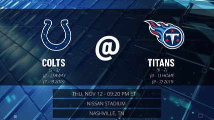 Colts @ Titans Game Preview for THU, NOV 12 - 09:20 PM ET EST