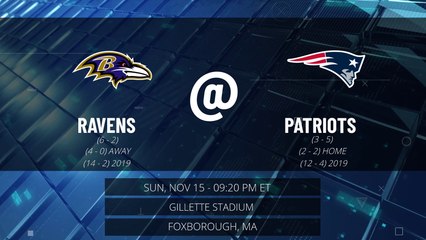 Ravens @ Patriots Game Preview for SUN, NOV 15 - 09:20 PM ET EST