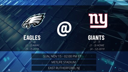 Eagles @ Giants Game Preview for SUN, NOV 15 - 02:00 PM ET EST