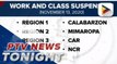 Malacañang announces class, work suspension