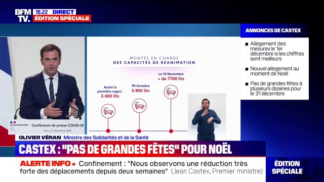 Olivier Véran annonce le passage de 600 lits de réanimation armés à près de 1200 lits armés en Auvergne-Rhône-Alpes