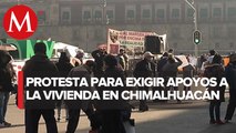Habitantes de Chimalhuacán protestan en Zócalo de CdMx