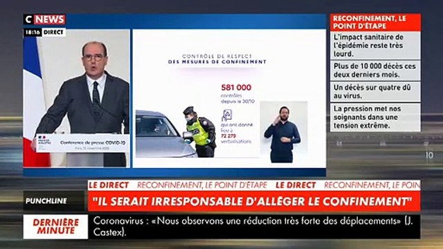 Coronavirus - Jean Castex: Nous maintenons pour 15 jours les règles et les boutiques fermées le resteront. Un allégement pourrait intervenir le 1er dec mais pas pour les restos. Il est trop tôt pour prendre ses billets pour Noël