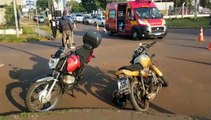 Motos colidem na Rua Cuiabá, no Bairro Neva