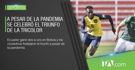 Ciudadanos celebraron el triunfo de la Selección Ecuatoriana