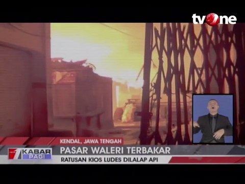 Pasar Waleri Kebakaran Hebat, Ratusan Kios Ludes