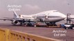 Aerolineas Argentinas Jumbo 747 plane at Ezeiza airport 1980