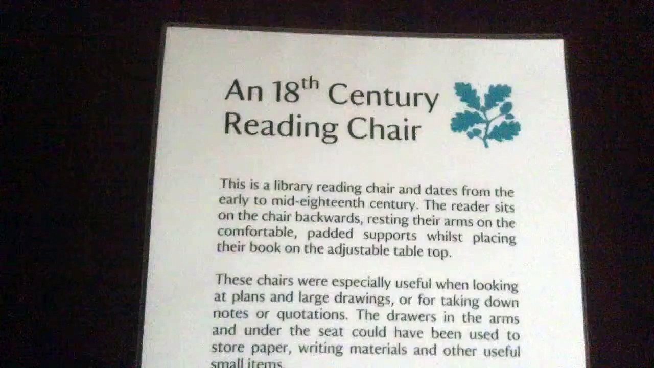 Reading chair at Kedleston Hall Derbyshire
