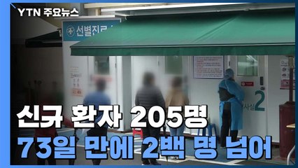 다시 2백 명 넘어 신규 환자 205명·국내 발생 166명 / YTN