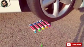 rainbow toothpaste vs car experiment