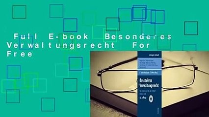 Full E-book  Besonderes Verwaltungsrecht  For Free