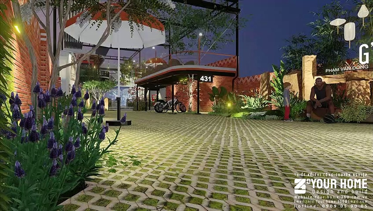THIẾT KẾ MẪU QUÁN CAFE SÂN VƯỜN NHÀ THÉP TIỀN CHẾ G'LAI CAFE TP. PLEIKU T. GIA LAI 480m2