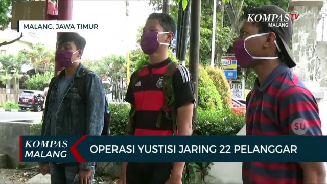 Operasi Yustisi Jaring 22 Pelanggar Yang Tidak Pakai Masker