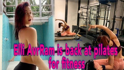Elli AvrRam is back at pilates for fitness