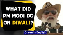 PM Modi distributes sweets to Jawans in Longewala in Jaisalmer on Diwali: Watch|Oneindia News